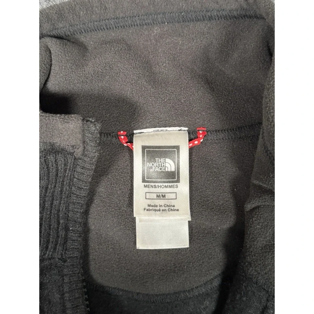 North Face Sweater Mens Medium Long Sleeve 1/4 Zip Black Wool  Pullover